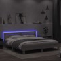 Giroletto con Testiera e LED Grigio Sonoma 200x200 cm