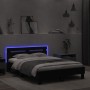 Giroletto con Testiera e LED Nero 120x190 cm