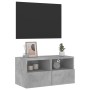 Mobile TV a Parete Grigio Cemento 60x30x30 cm Legno Multistrato