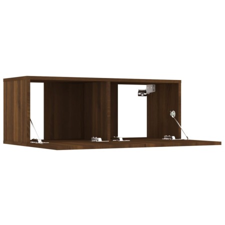 Set Mobili Porta TV 8pz Rovere Marrone in Legno Multistrato