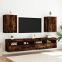 Mobili TV Parete 2pz Rovere Fumo 40,5x30x60cm Legno Multistrato