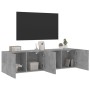 Mobili TV a Parete 2pz Grigio Cemento 80x30x41 cm