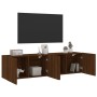 Mobili TV a Parete 2pz Rovere Marrone 80x30x41 cm