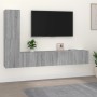 Set di Mobili Porta TV 4 pz Grigio Sonoma in Legno Multistrato