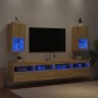 Mobili TV con Luci LED 2pz Rovere Sonoma 30,5x30x60 cm