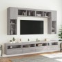 Mobili TV a Parete con Luci LED 2pz Grigio Sonoma 60x30x40 cm