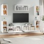 Set di Mobili Porta TV 7 pz Bianco in Legno Multistrato