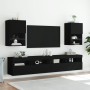 Mobili Porta TV con Luci LED 2 pz Neri 40,5x30x60 cm