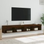 Mobili Porta TV con Luci LED 2 pz Rovere Marrone 100x30x30 cm