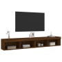 Mobili Porta TV con Luci LED 2 pz Rovere Marrone 100x30x30 cm