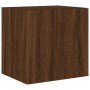 Mobili TV a Parete con Luci LED 2pz Rovere Marrone 40,5x35x40cm
