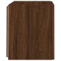 Mobili TV a Parete con Luci LED 2pz Rovere Marrone 40,5x35x40cm