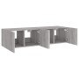 Mobili TV a Parete con Luci LED 2pz Grigio Sonoma 60x35x31 cm