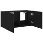 Mobile TV a Parete con Luci LED Nero 80x35x41 cm