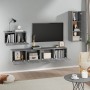 Set di Mobili Porta TV 4 pz Grigio Sonoma in Legno Multistrato