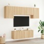 Mobili TV a Muro 6pz Rovere Sonoma in Legno Multistrato