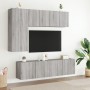 Mobili TV a Muro 5pz Grigio Sonoma in Legno Multistrato