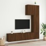 Mobili TV a Muro 5pz Rovere Marrone in Legno Multistrato