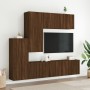 Mobili TV a Muro 5pz Rovere Marrone in Legno Multistrato