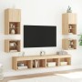 Mobili TV a Muro con LED 8pz Rovere Sonoma Legno Multistrato