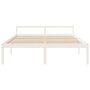 Letto per Anziani Bianco 200x200 cm in Legno Massello di Pino