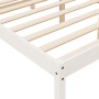 Letto per Anziani Bianco 200x200 cm in Legno Massello di Pino