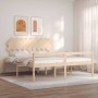 Letto per Anziani con Testiera Bianco Super King Legno Massello