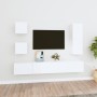 Set di Mobili Porta TV 5 pz Bianco in Legno Multistrato