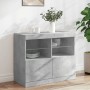 Credenza con Luci LED Grigio Cemento 81x37x67 cm