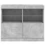 Credenza con Luci LED Grigio Cemento 81x37x67 cm