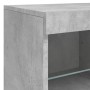 Credenza con Luci LED Grigio Cemento 81x37x67 cm