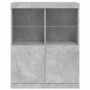 Credenza con Luci LED Grigio Cemento 81x37x100 cm