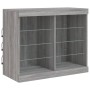 Credenza con Luci LED Grigio Sonoma 81x37x67 cm