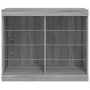 Credenza con Luci LED Grigio Sonoma 81x37x67 cm