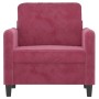 Poltrona Rosso Vino 60 cm Velluto