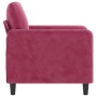 Poltrona Rosso Vino 60 cm Velluto