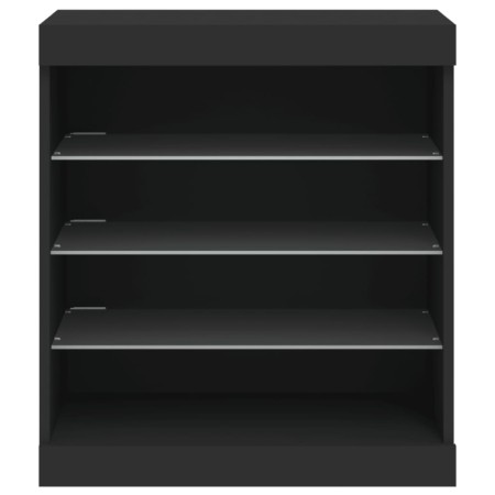 Credenza con Luci LED Nera 60,5x37x67 cm