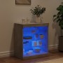 Credenza con Luci LED Grigio Cemento 60,5x37x67 cm