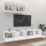 Set Mobili Porta TV 3 pz Bianco in Legno Multistrato