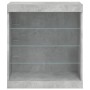 Credenza con Luci LED Grigio Cemento 60,5x37x67 cm