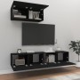 Set Mobili Porta TV 3 pz Nero in Legno Multistrato