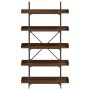 Libreria 5Ripiani Rovere Marrone 100x33x180,5 Legno Multistrato