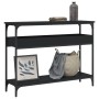 Tavolo Consolle con Ripiano Nero 100x29x75cm Legno Multistrato