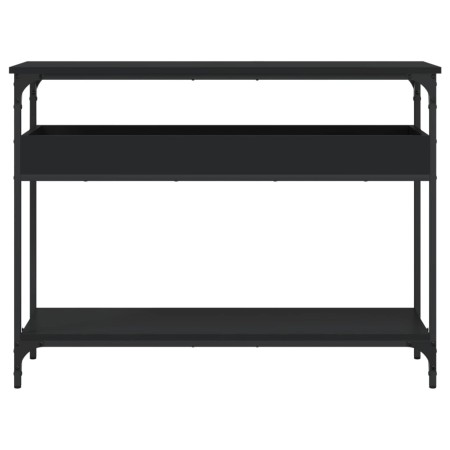 Tavolo Consolle con Ripiano Nero 100x29x75cm Legno Multistrato