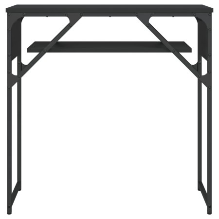 Tavolo Consolle con Ripiano Nero 75x30x75cm Legno Multistrato