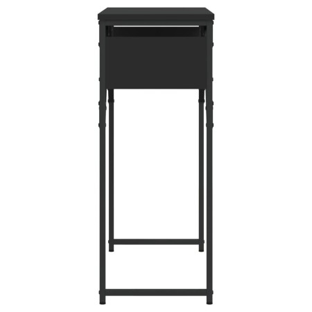 Tavolo Consolle con Ripiano Nero 75x30x75cm Legno Multistrato