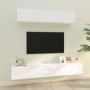 Set di Mobili Porta TV 4 pz Bianco in Legno Multistrato