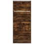 Scarpiera con 4 Cassetti Ribaltabili Rovere Fumo 80x34x187,5 cm