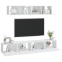 Set di Mobili Porta TV 4 pz Bianco in Legno Multistrato