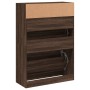 Scarpiera con 2 Cassetti Ribaltabili Rovere Marrone 80x34x116cm